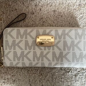 Michael Kors Cream and Gold Clutch